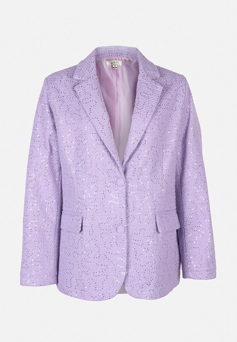 sequin embellished oversized blazer by ruw#color_lilac