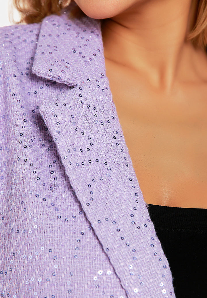 sequin embellished oversized blazer by ruw#color_lilac