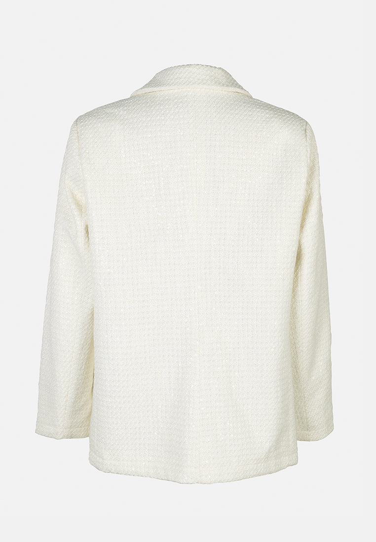 sequin embellished oversized blazer by ruw#color_white
