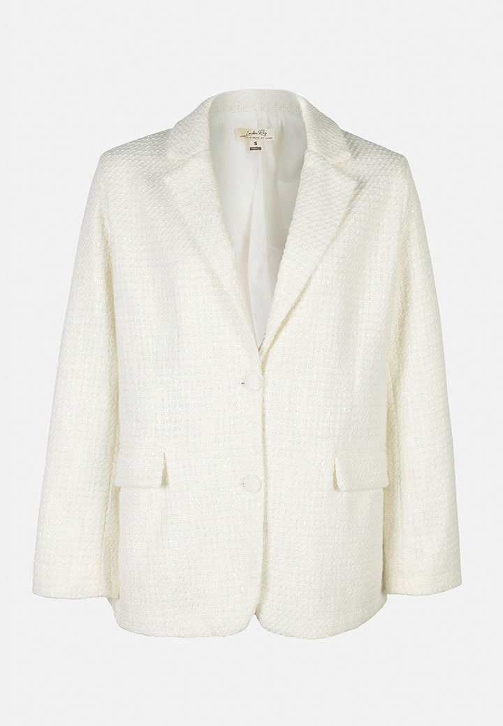 sequin embellished oversized blazer by ruw#color_white