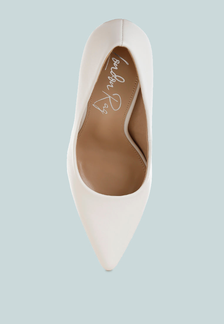 shacarri faux leather pumps #color_white