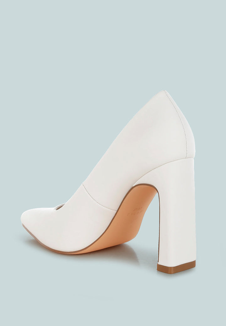 shacarri faux leather pumps #color_white