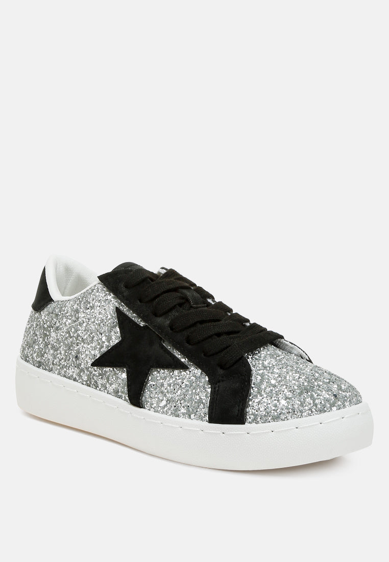 glitter star chunky sneakers by ruw#color_silver