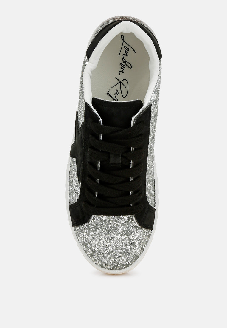 glitter star chunky sneakers by ruw#color_silver