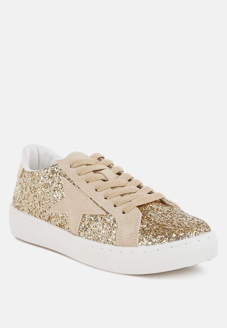 glitter star chunky sneakers by ruw#color_gold