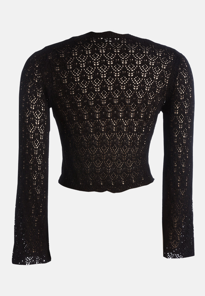 short crew neck sweater top by ruw#color_black