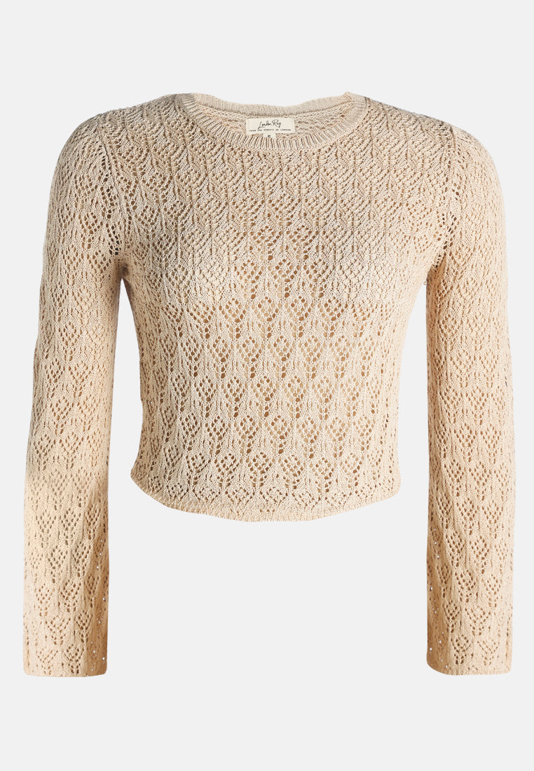 short crew neck sweater top by ruw#color_natural