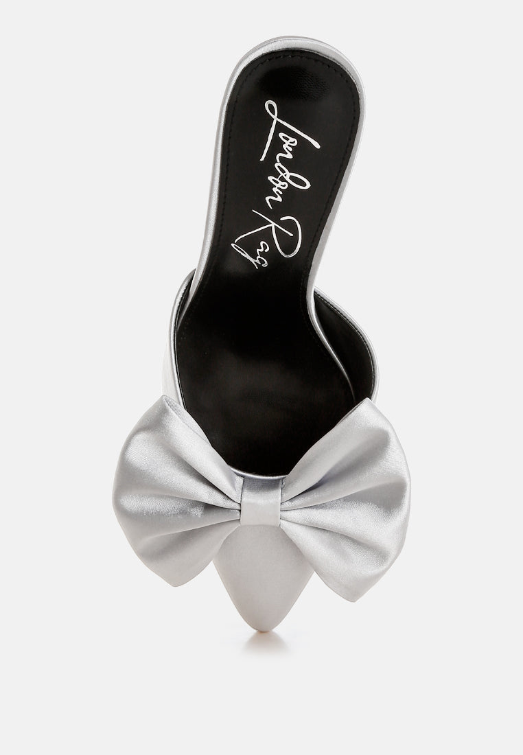 sidonie bow detail stiletto mules#color_silver