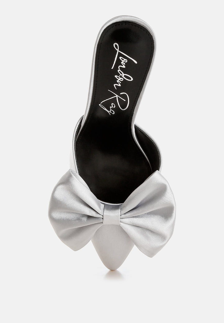 sidonie bow detail stiletto mules#color_silver