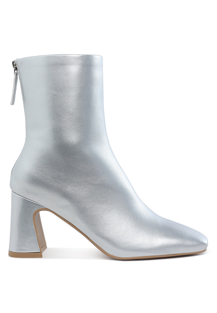 square toe metallic ankle boots by ruw#color_silver