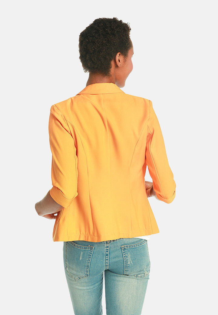 single breasted blazer#color_mustard