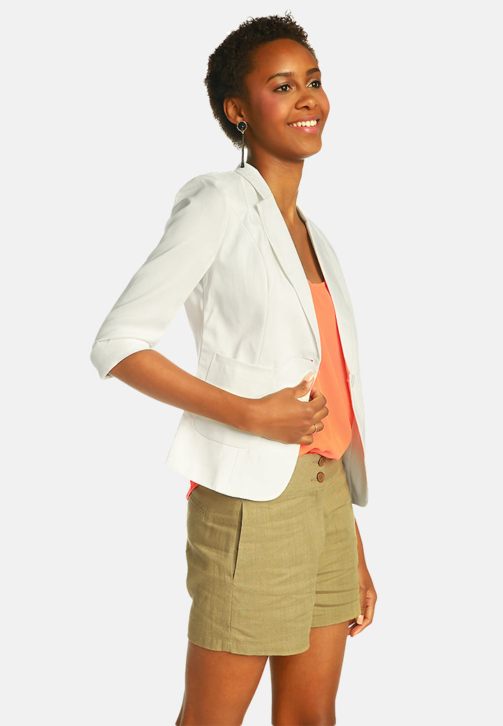 single breasted blazer#color_white