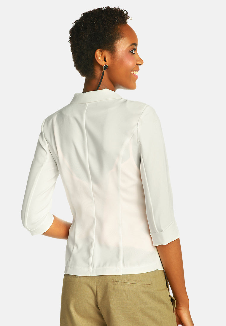 single breasted blazer#color_white