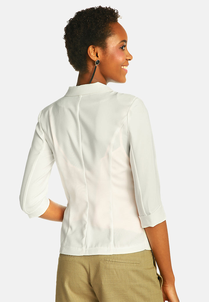 single breasted blazer#color_white
