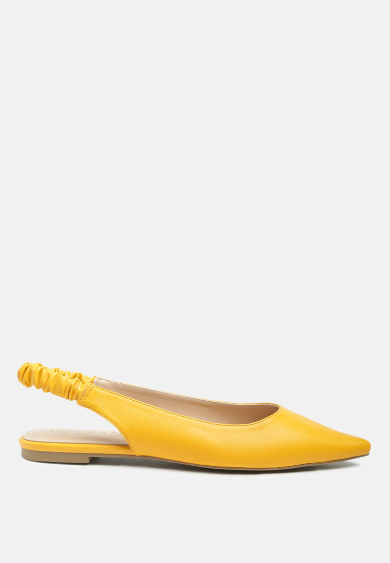 Sling back pointed Flats#color_mustard