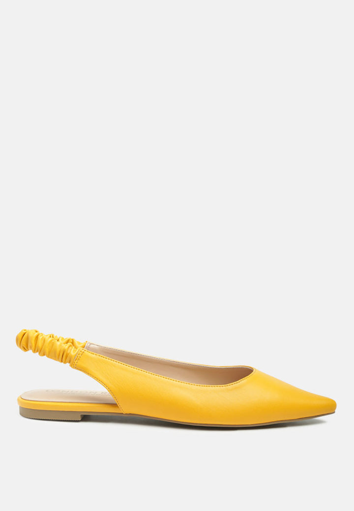 Sling back pointed Flats#color_mustard
