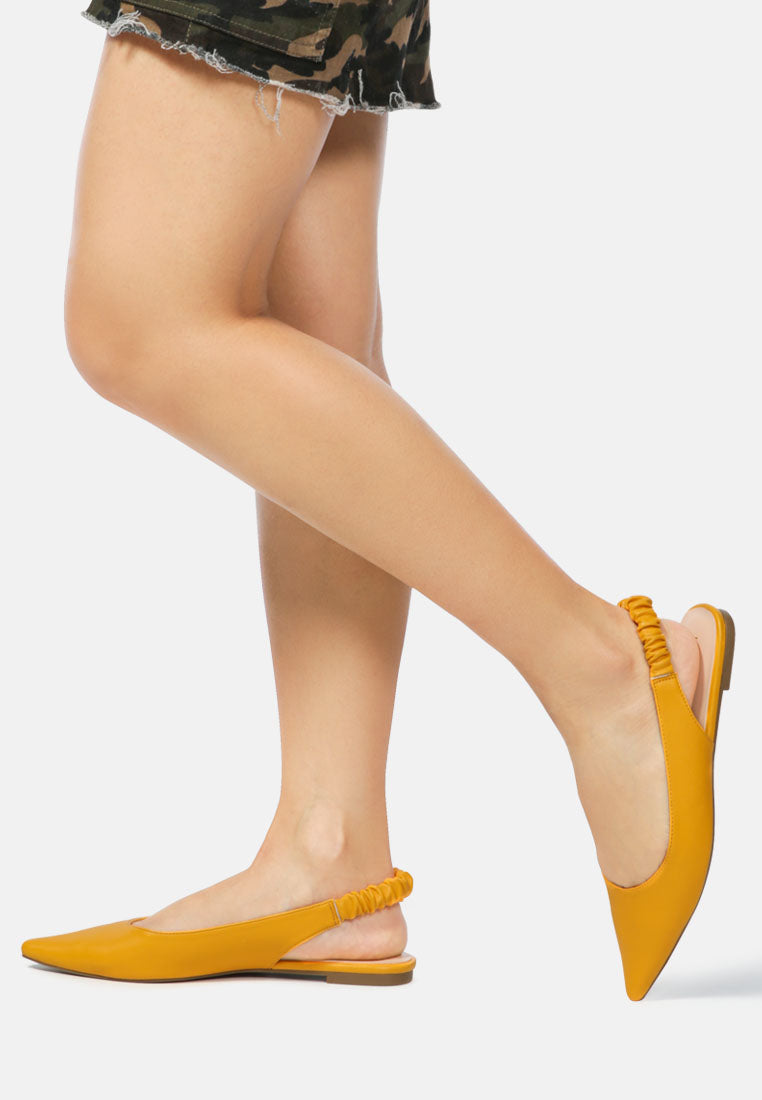 Sling back pointed Flats#color_mustard
