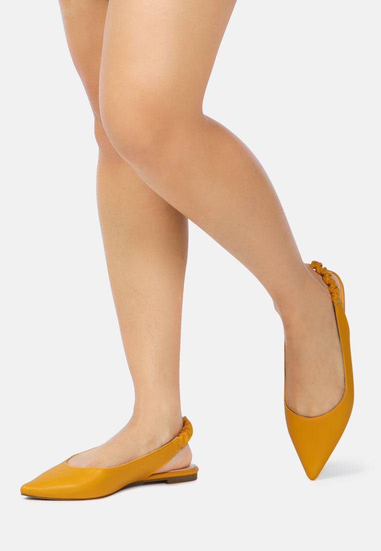 Sling back pointed Flats#color_mustard