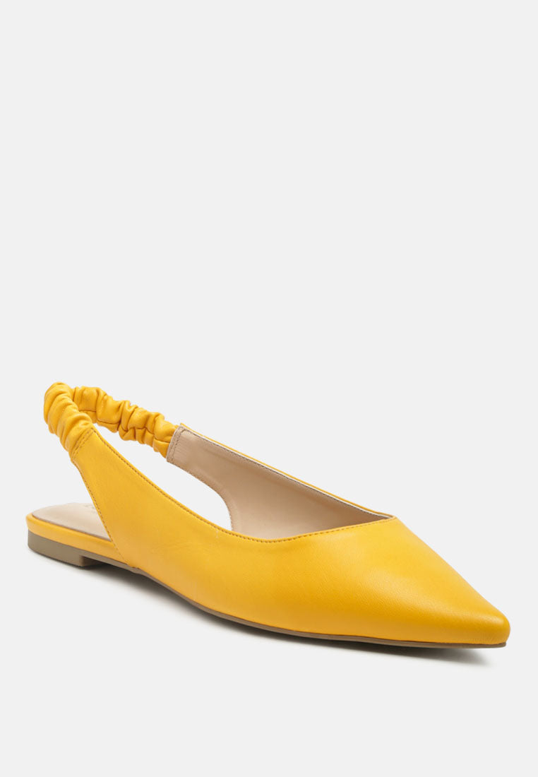 Sling back pointed Flats#color_mustard