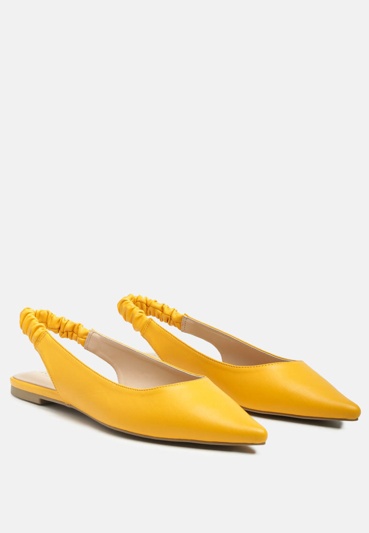 Sling back pointed Flats#color_mustard
