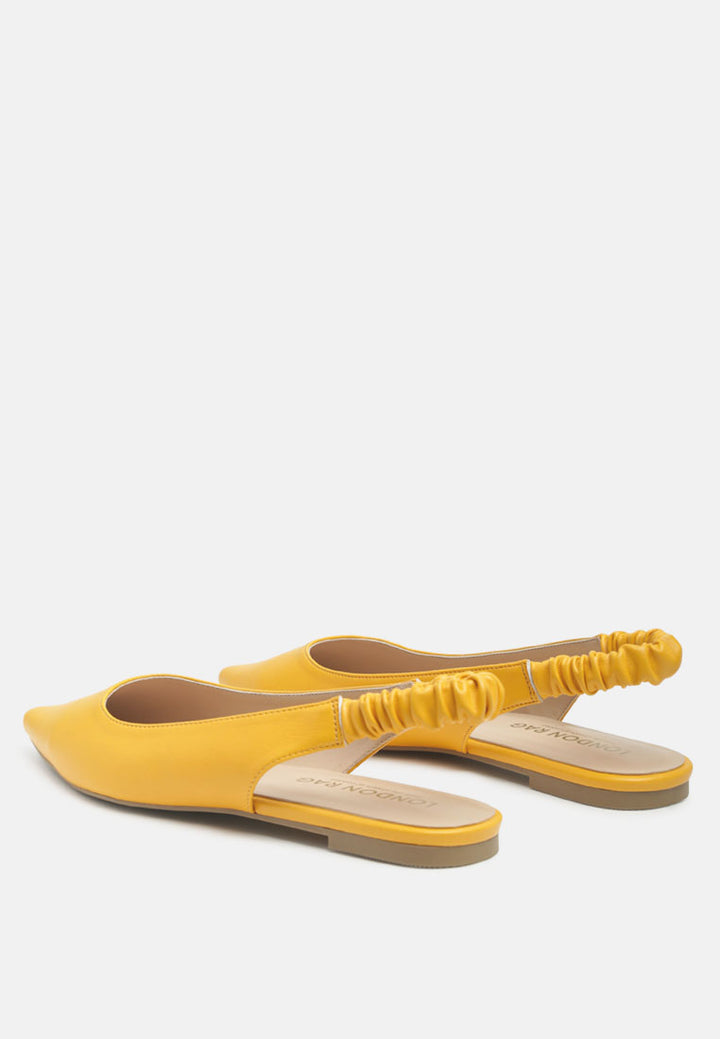 Sling back pointed Flats#color_mustard