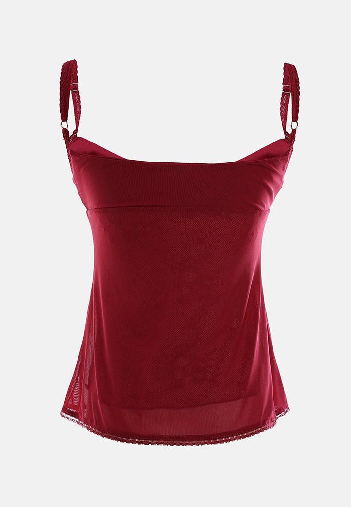 slit detail slip top#color_burgundy