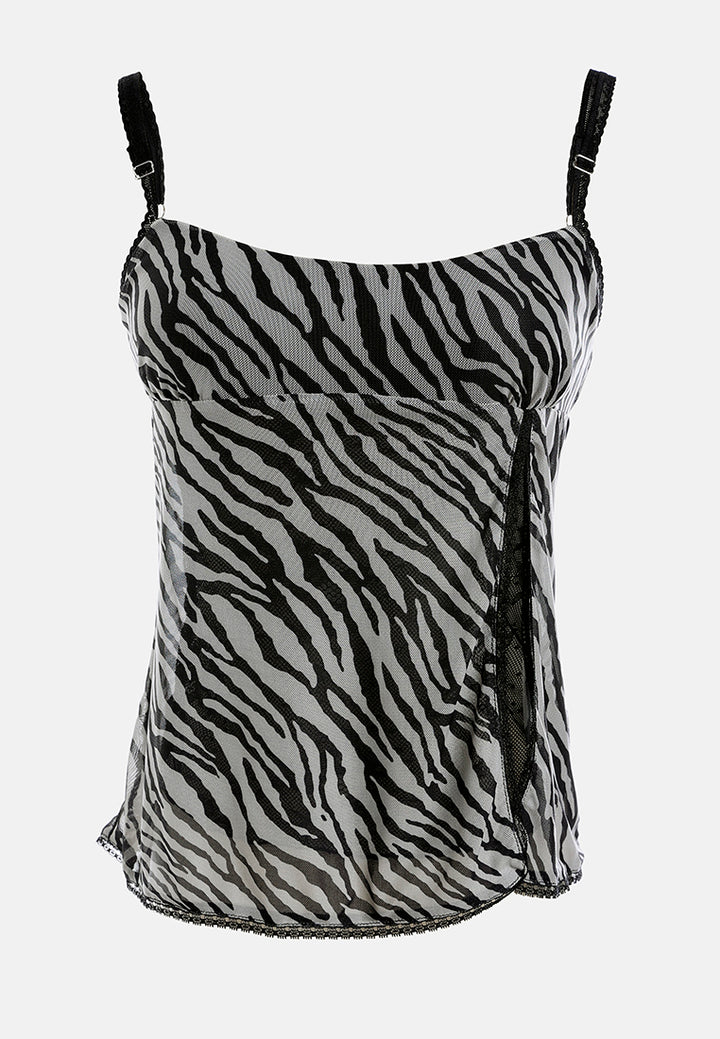 slit detail slip top#color_zebra