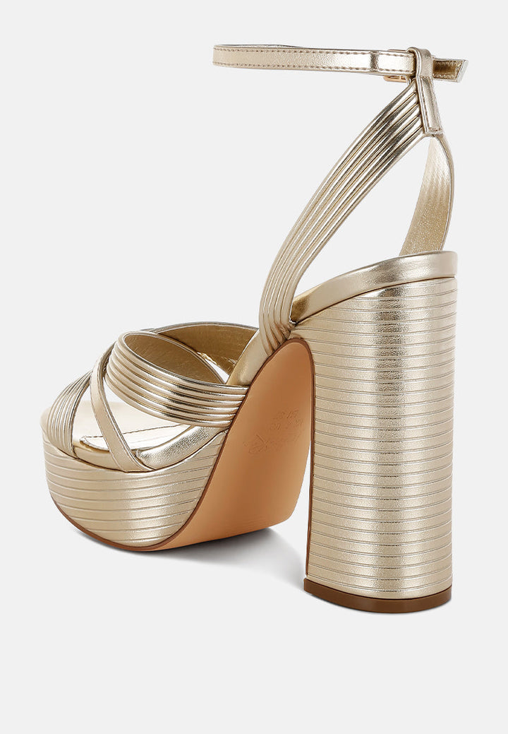 metallic ankle strap heel sandals by ruw#color_gold