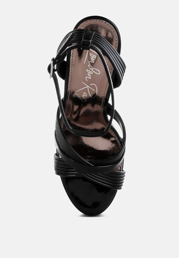 metallic ankle strap heel sandals by ruw#color_black