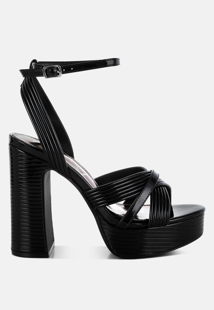 metallic ankle strap heel sandals by ruw#color_black