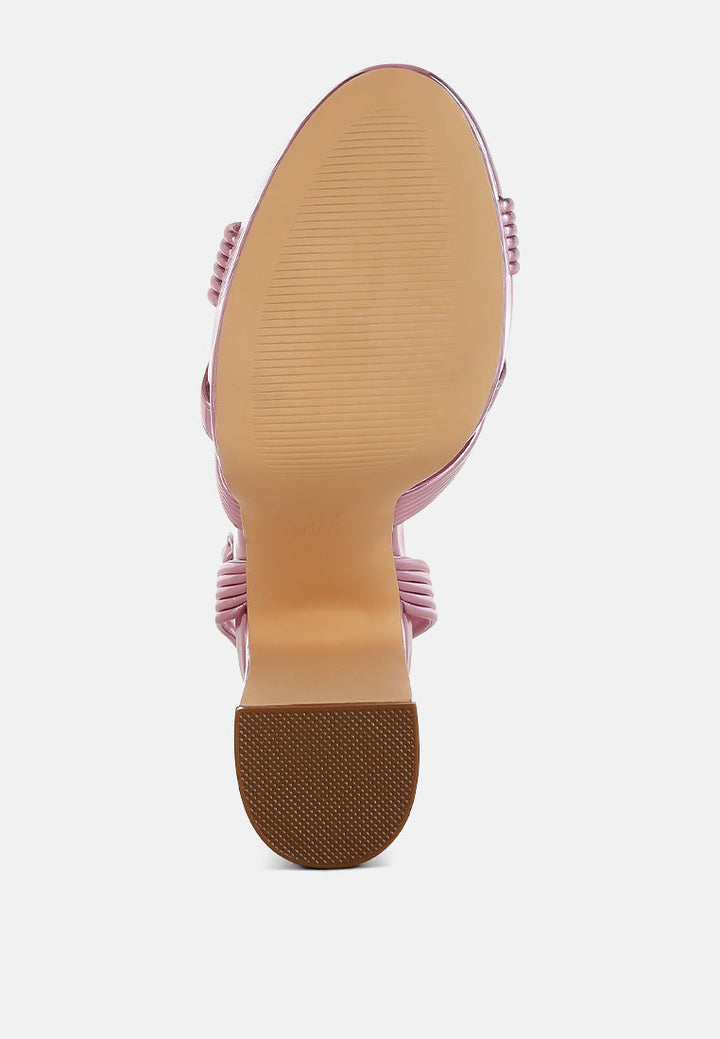 metallic ankle strap heel sandals by ruw#color_pink