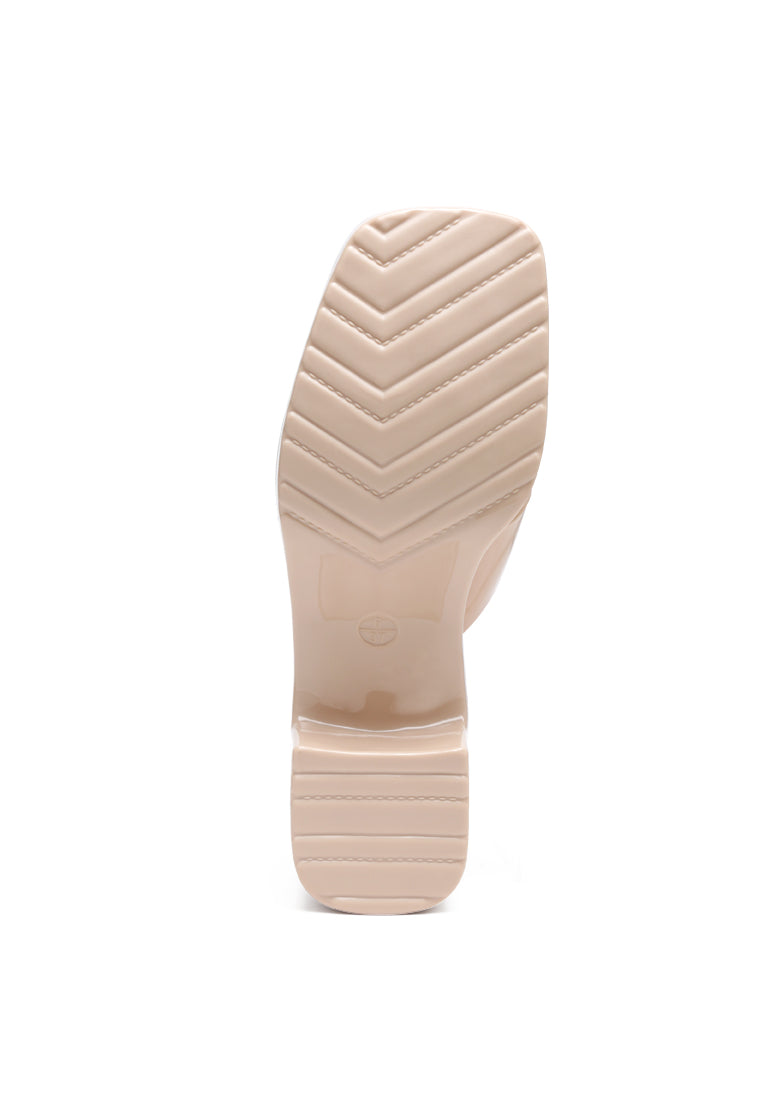 solid square toe mid heel block sandal#color_nude