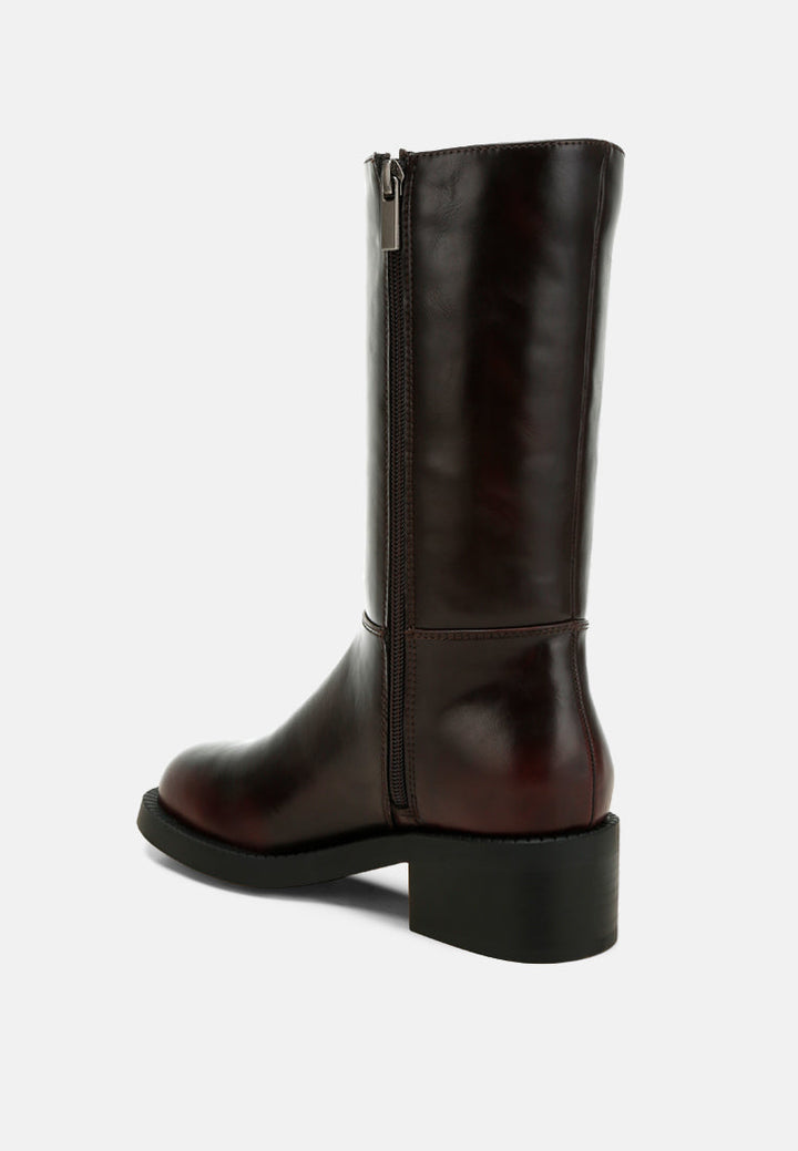 block heel calf boots by ruw#color_brown