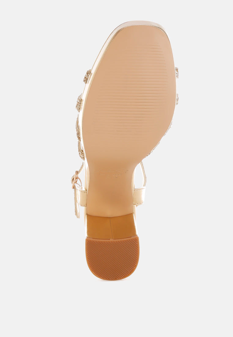 sparks fly glitter strappy block sandals#color_gold
