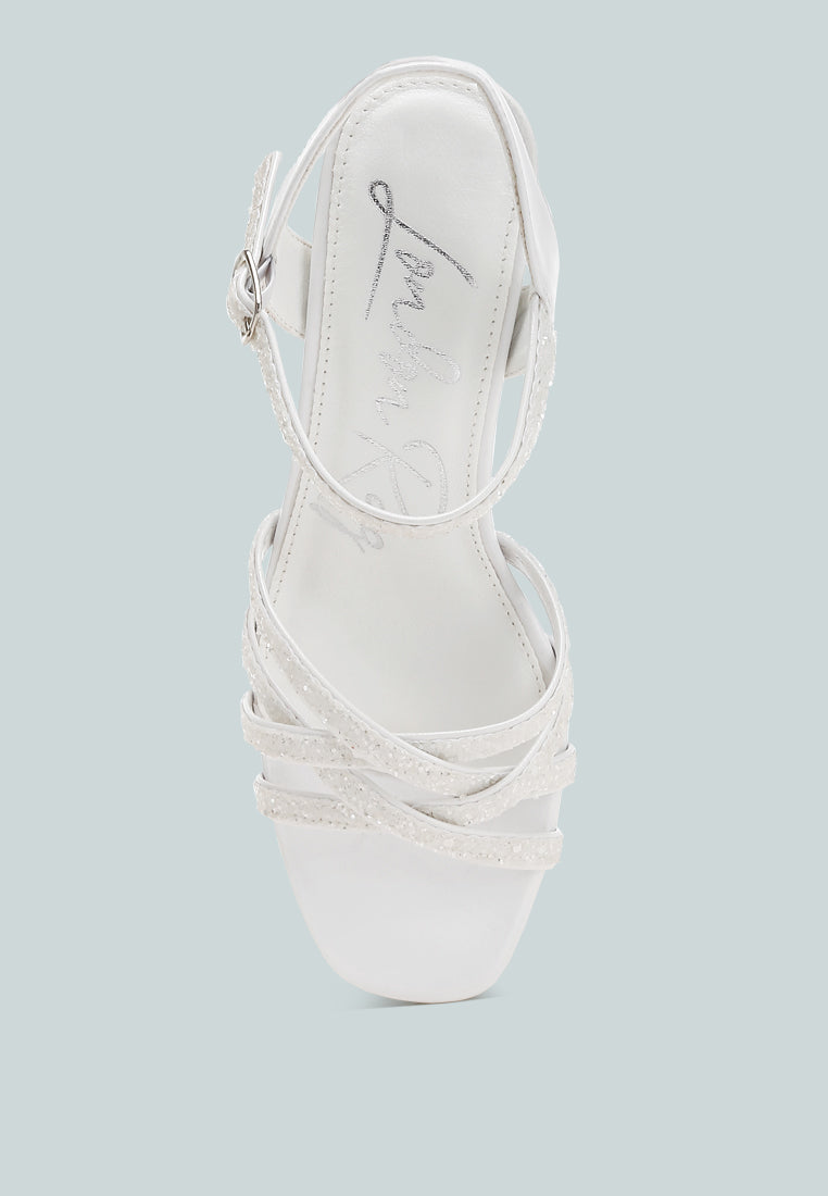 sparks fly glitter strappy block sandals#color_white