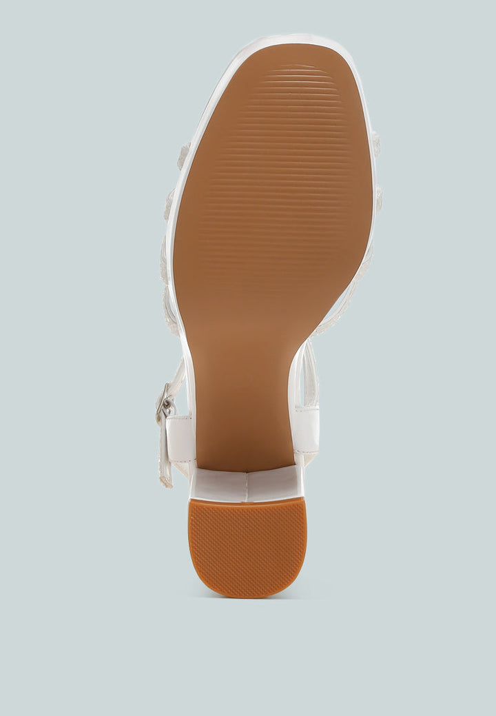 sparks fly glitter strappy block sandals#color_white
