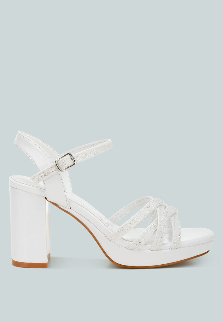 sparks fly glitter strappy block sandals#color_white