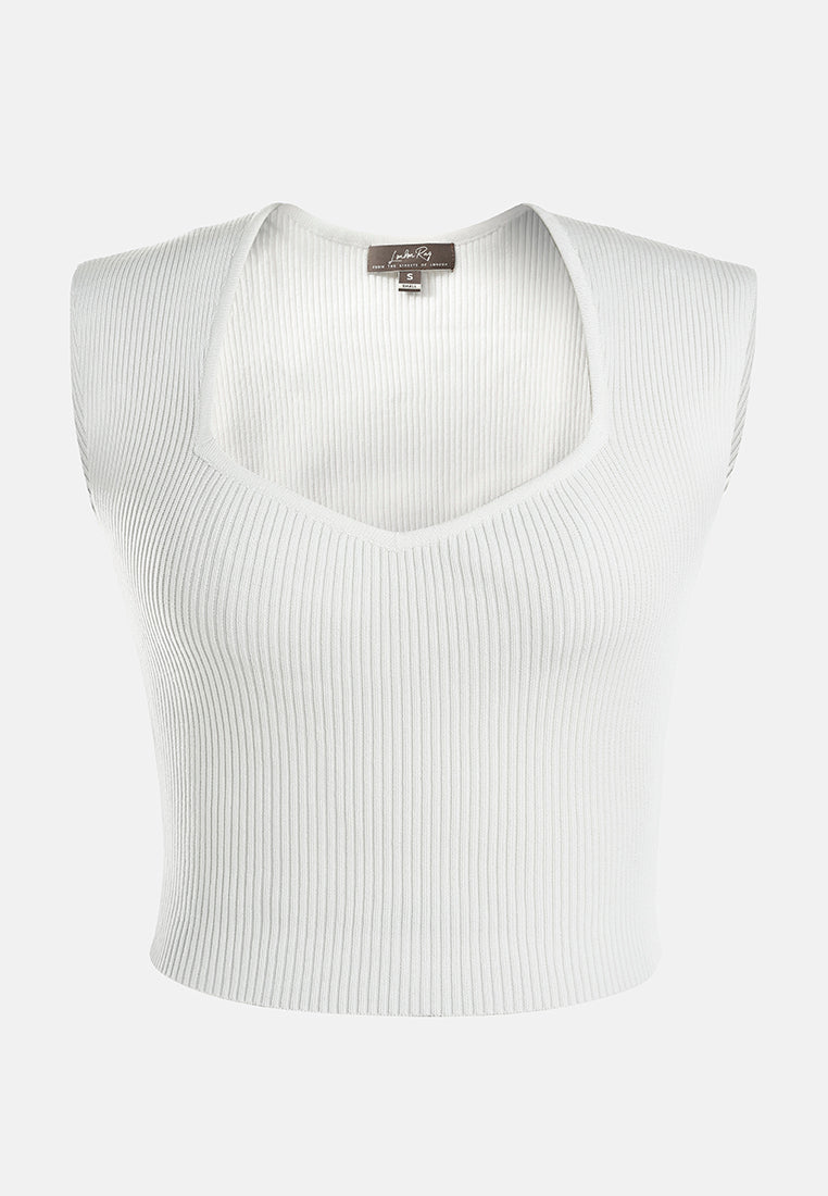 square neck fitted top by ruw#color_white