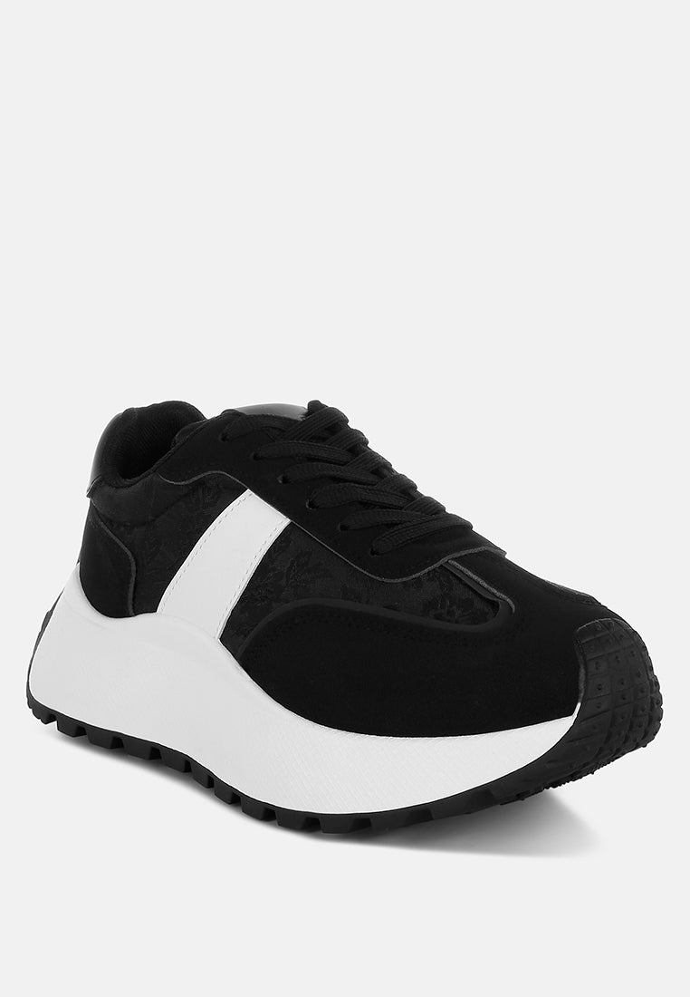 chunky anti-skid lace-up sneakers by ruw#color_black