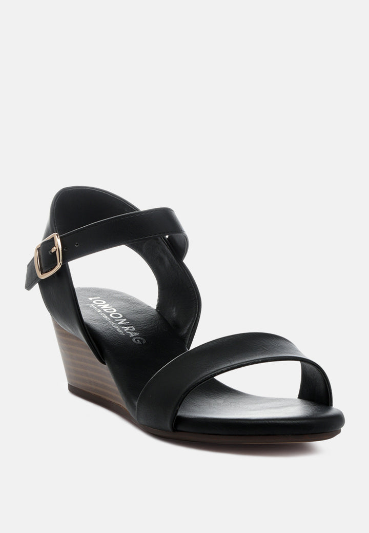 aebbe stack wedge sandals#color_black