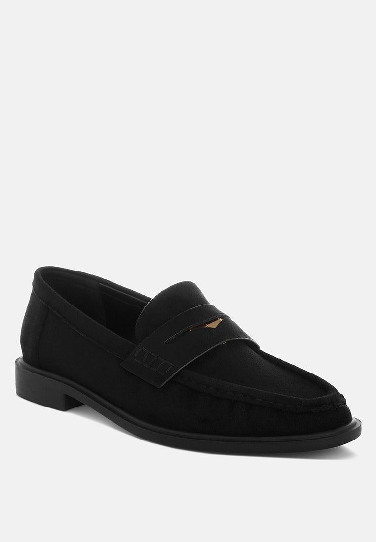 stahla round toe loafers by ft#color_black-man-made-suede