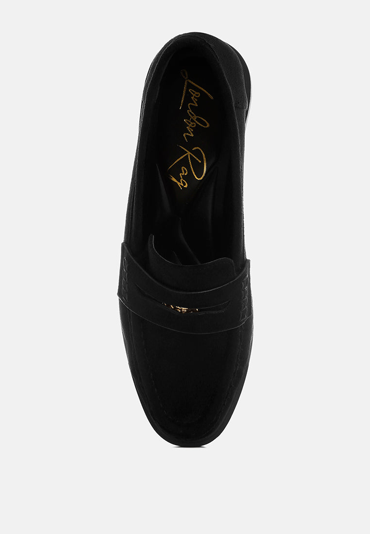 stahla round toe loafers by ft#color_black-man-made-suede