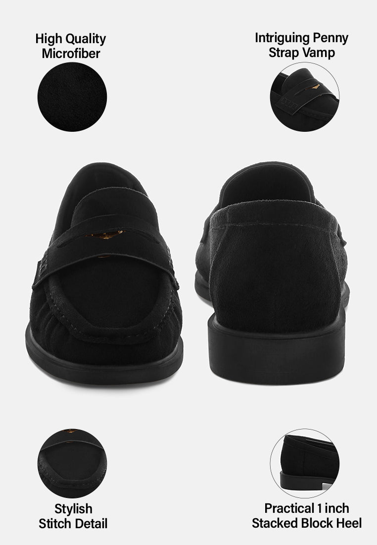 stahla round toe loafers by ft#color_black-man-made-suede