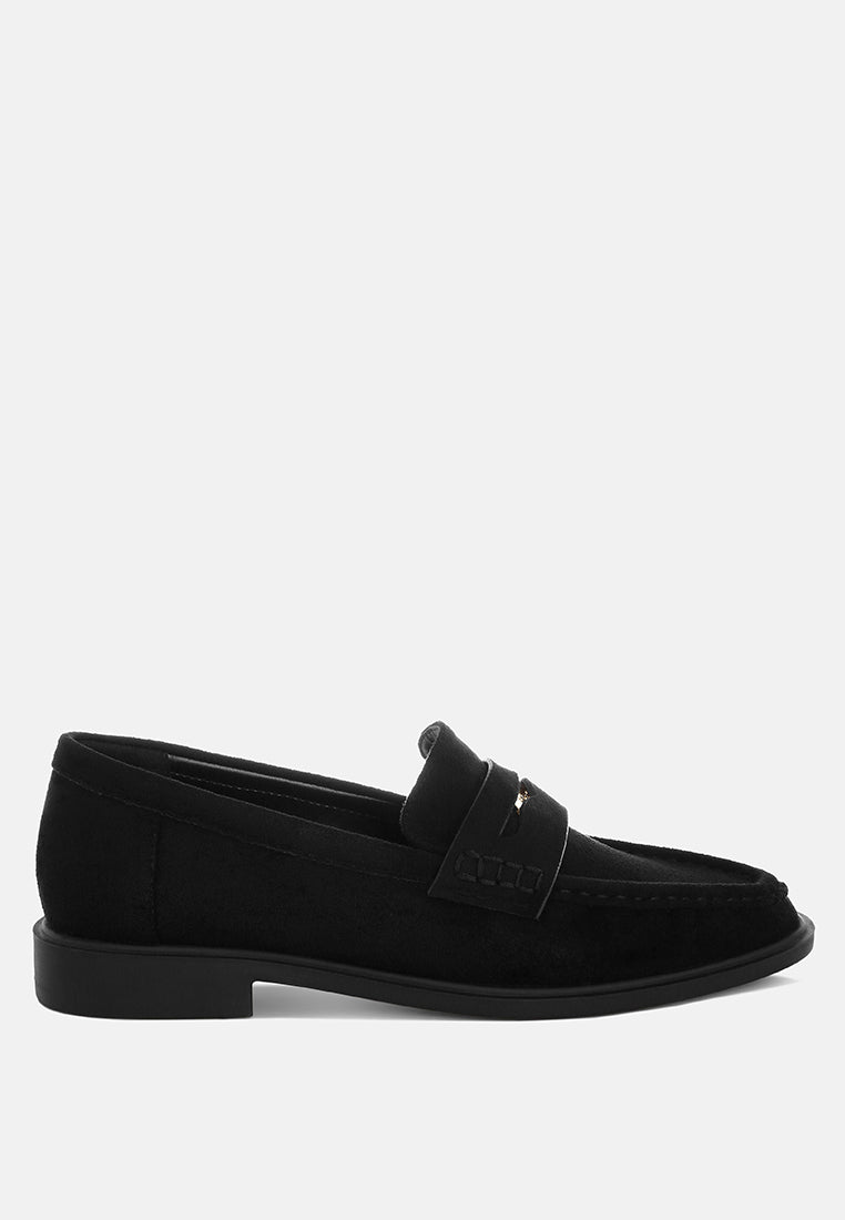 stahla round toe loafers by ft#color_black-man-made-suede