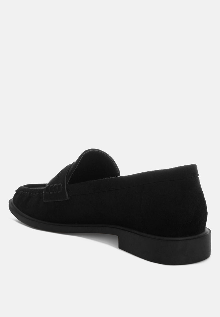 stahla round toe loafers by ft#color_black-man-made-suede