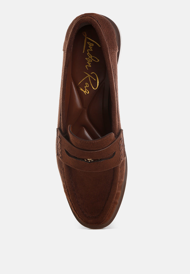 stahla round toe loafers by ft#color_brown-man-made-suede
