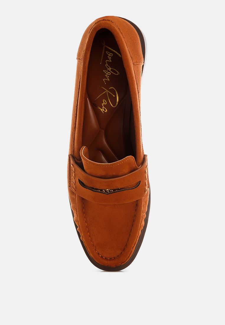 stahla round toe loafers by ft#color_tan-man-made-suede