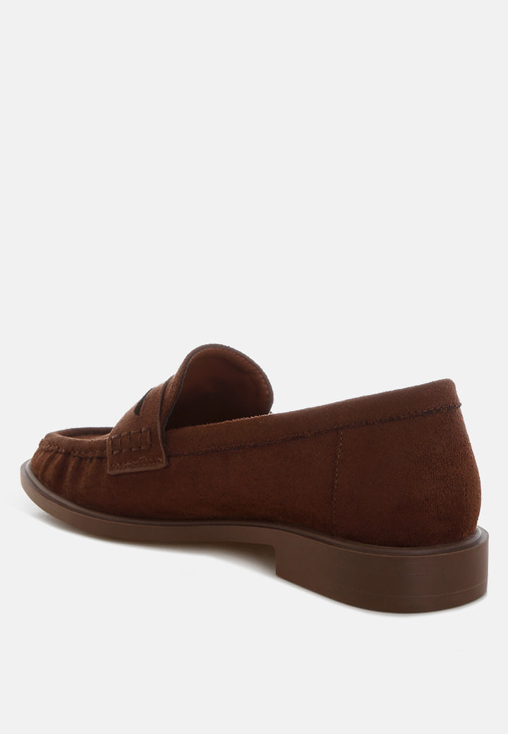 stahla round toe loafers by ft#color_brown-man-made-suede