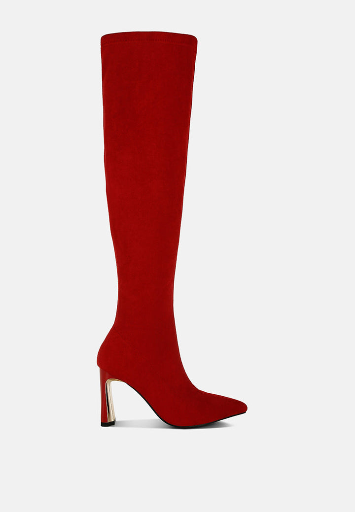 slim block heel long boots by ruw#color_red