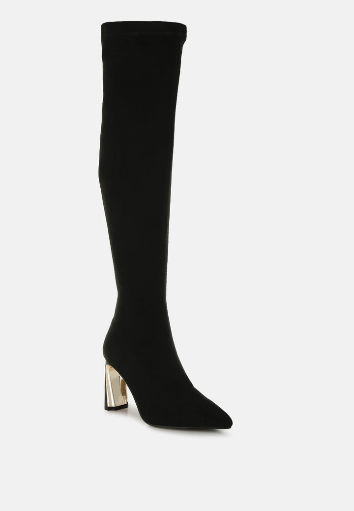 slim block heel long boots by ruw#color_black